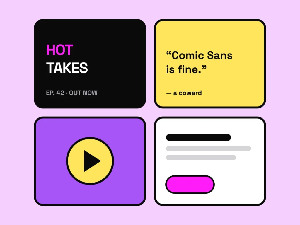 Social media post set for Hot Takes, a fictional podcast